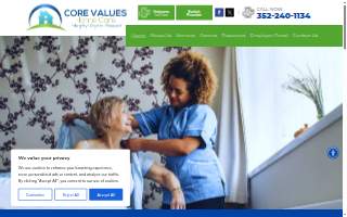 Core Values Home Care website