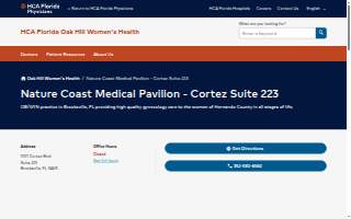HCA Florida Oak Hill Women's Health - Nature Coast Medical Pavilion - Cortez Suite 223 website