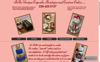 BB's Unique Cupcake Boutique and Custom Cakes website