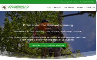 Loggerhead Palm & Tree Service website