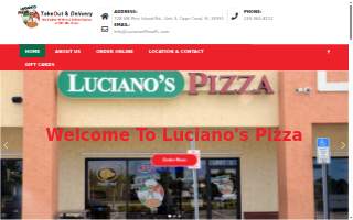 Luciano's Pizza website