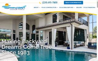 Suncoast Custom Pools, Inc. website