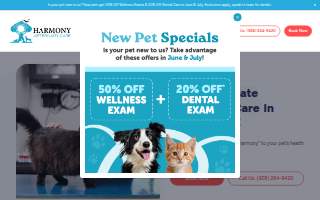 Harmony Vet Care of Carrollwood website