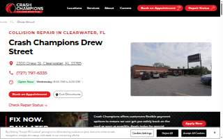 Crash Champions Collision Repair Drew Street website