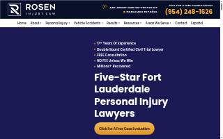 Rosen Injury Law, P.A. website