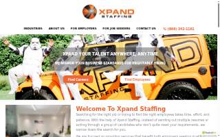 Xpand Staffing website