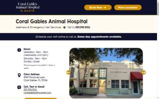 Coral Gables Animal Hospital website