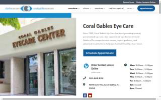 Coral Gables Eye Care website