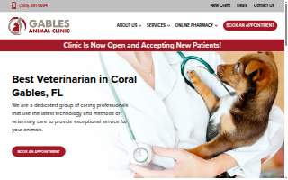Gables Animal Clinic website