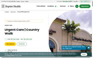 Baptist Health Urgent Care | Country Walk of Country Club website