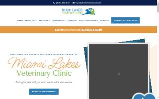 Miami Lakes Veterinary Clinic website