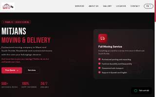 Mitjans Moving and Delivery website
