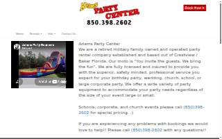Adams Party Bouncers website