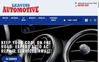 Leavins Automotive website
