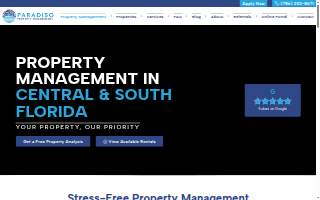 Paradiso Property Management of Cutler Bay website