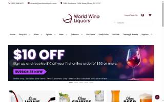 World Wine Liquors website