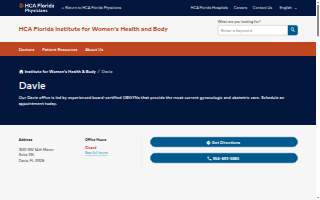 HCA Florida Institute for Women's Health and Body - Davie website