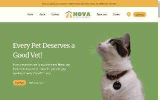 Nova Animal Hospital website