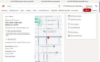 Walgreens Pharmacy website