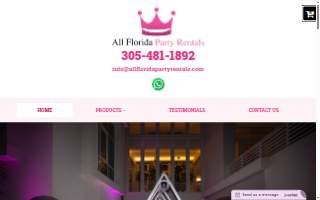 All Florida Party Rentals website