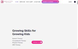 Kreative Kids Therapy Center website