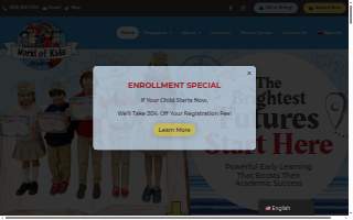 World of Kids Academy website