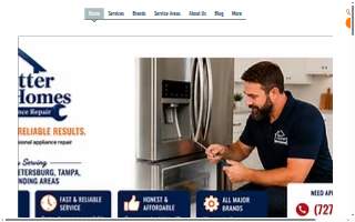 Better Homes Appliance Repair website