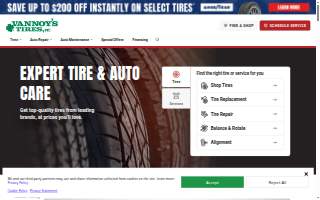 Vannoy's Tires website