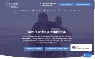 Clarity Professional Hearing Aid Center website