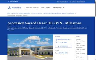 Ascension Sacred Heart OB-GYN - Milestone website