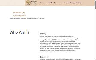 WithInSyte Counseling website