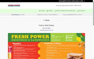 Fresh Power Smoothies & Sandwiches website