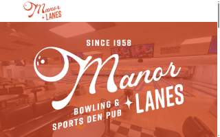 Manor Lanes Bowling and Sports Den Pub website