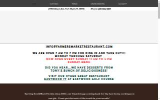 Farmer's Market Restaurant website