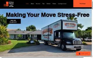 All Area Moving & Storage website