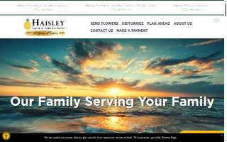 Haisley Funeral & Cremation Service website