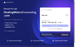 Healing Waters Counseling website