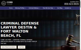 Cobb Criminal Defense Law Firm of Fort Walton Beach website