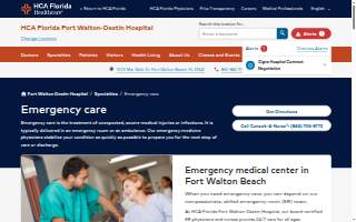 HCA Florida Fort Walton-Destin Hospital Emergency Room website