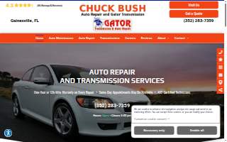 Chuck Bush Auto Repair and Gator Transmission website