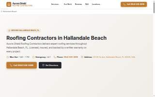 Hallandale Beach Aurora Shield Roofing Contractors website