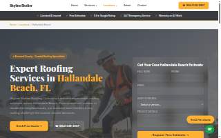 Hallandale Beach Skyline Shelter Roofing Contractors website