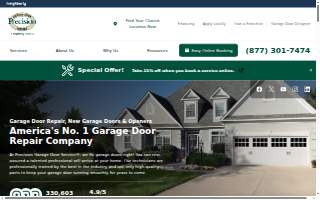 Precision Garage Door Service of Murraysville website