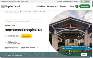 Baptist Health Homestead Hospital ER website