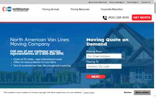 North American Moving Services of Homestead website