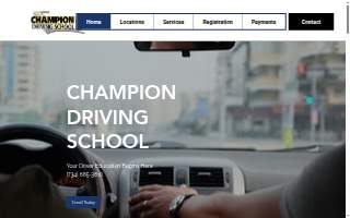 A Champion Driving School website