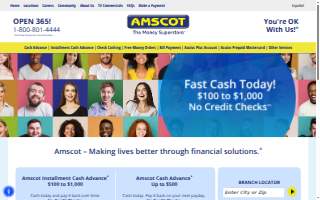 Amscot - The Money Superstore website