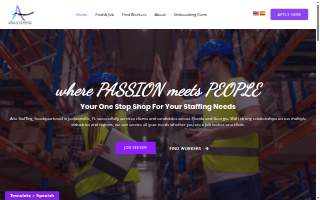 Aria Staffing of Jacksonville website