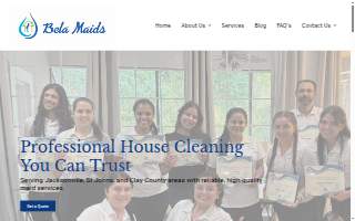 Bela Maids Housecleaning Services website