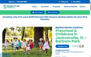 Big Blue Marble Academy Bartram Park website